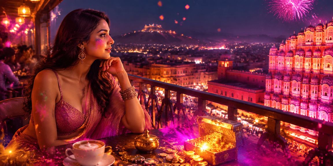 Celebratory Holi festival with betting ambience